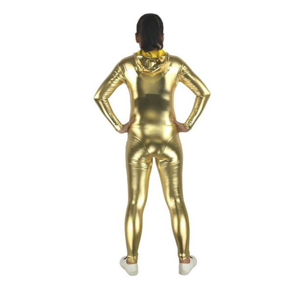 Shinny Catsuit Zipper Coated Body Disfraz de disfraces Colcomx