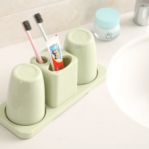 Juego de estantes de almacenamiento de plástico organizador de soporte de  pasta de dientes para cepillos de dientes de baño Vhermosa Cepillos Dentales