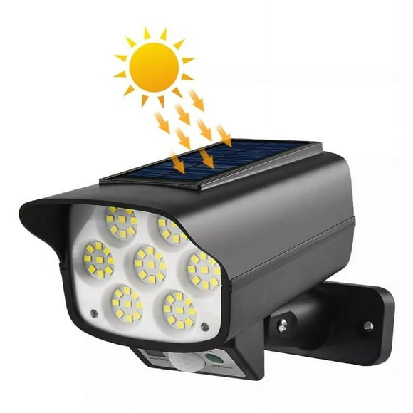 lampara solar en forma de camara de vigilancia