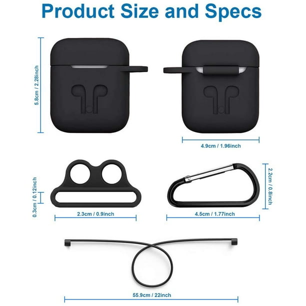 Comprar Funda protectora de silicona para auriculares inalámbricos con  hebilla colgante para Airpods 1/2 generación