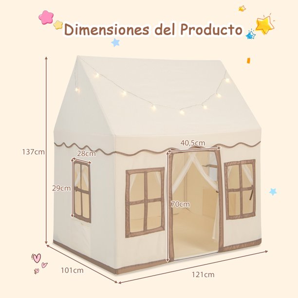 Tienda de campaña infantil beige –