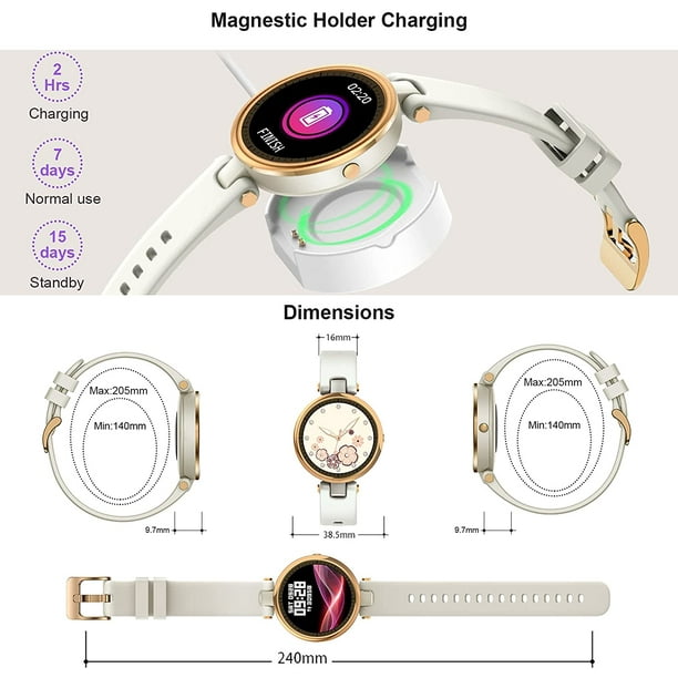 Relojes inteligentes para mujer Andriod iPhone monitor de salud