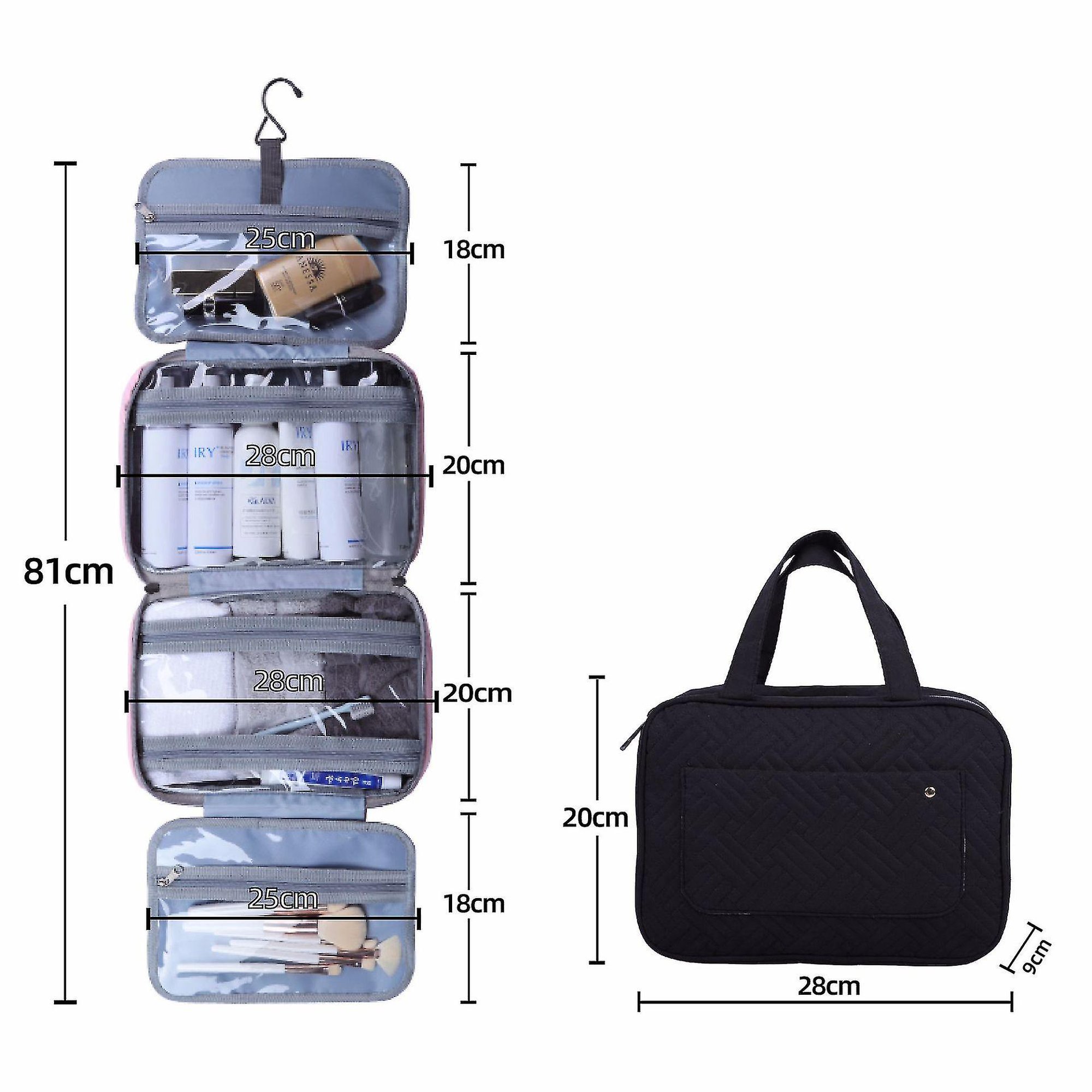 Bolsa de viaje con gancho para colgar, resistente al agua, organizador de  cosméticos, bolsa de viaje para accesorios, champú, contenedor de tamaño