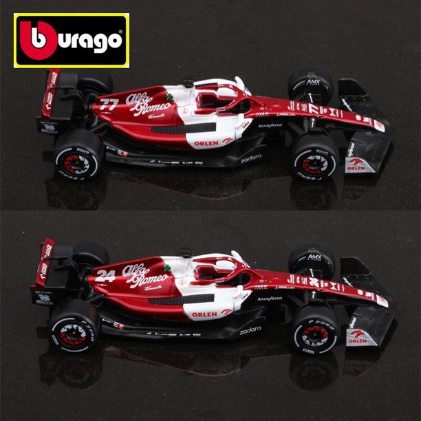 Bburago 1:43 F1 2022 Alfa Romeo C42 #24. Guanyu Zhou / #77 V.Bottas