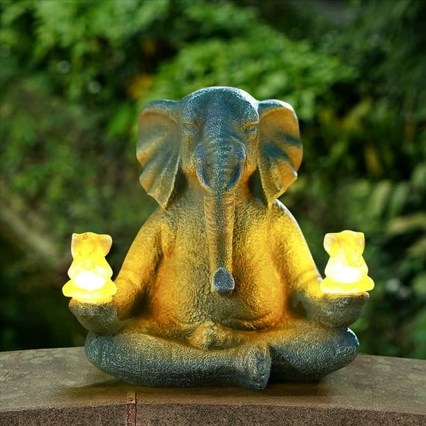 Estatua de elefante de buena suerte, decoración del jardín del hogar,  cemento de fibra de elefante de la suerte, jardín Zen -  México