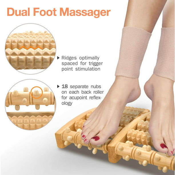 Rodillo de masaje de pies de madera, rodillo muscular de teaceae, cómodo  rodillo de masaje para aliviar el estrés, herramienta de masaje de pies de