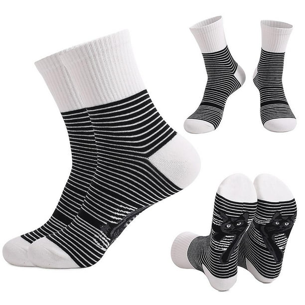 Calcetines con estampado 3D de rayas de tigre blanco y negro para mujeres y  hombres, calcetines casuales de elasticidad cálidos, ajuste 5.5-11, Blanco