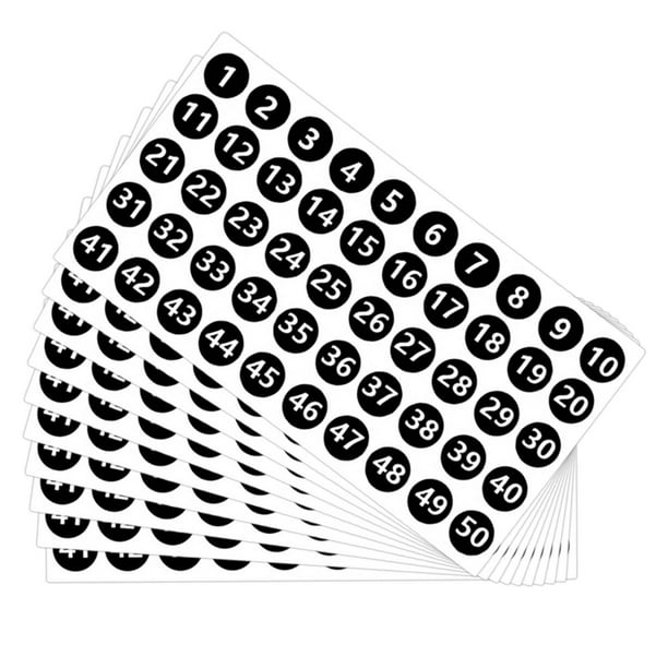 Pegatinas Negras para Número, Etiquetas de Números Adhesivos del 0