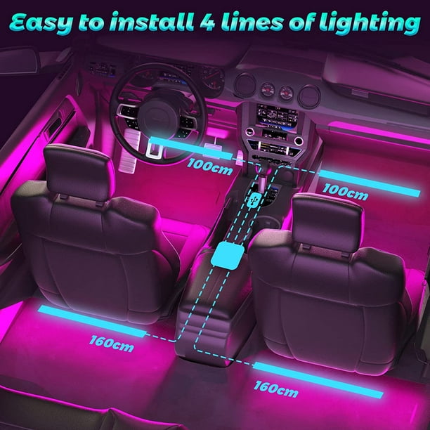 Luces interiores del coche, Winzwon Interior del coche Lámpara LED