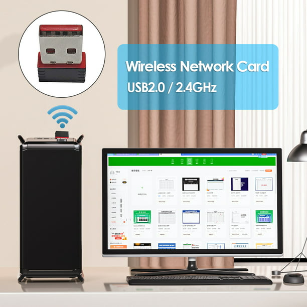 Tarjeta de red inalámbrica de 150 Mbps, controlador gratuito, Mini adaptador  WiFi USB para PC de escritorio Likrtyny