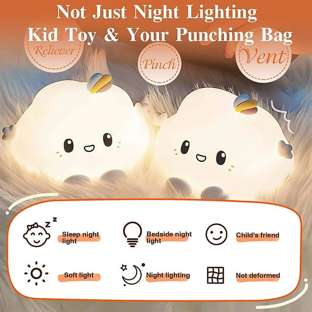 Luz nocturna para bebé, lámpara de luz nocturna para dormitorio con control  remoto con 16 colores RGB y 4 modos de luz, luz nocturna para bebé  recargable por USB y lindo regalo