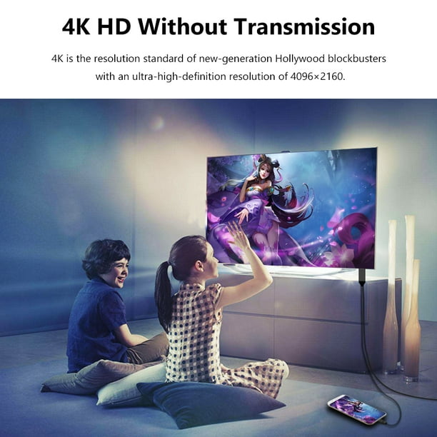 Adaptador de cable HDMI USB tipo C a 4K de 6 pies | Cables HDMI de alta  velocidad, 4K @ 30Hz, Ultra HD, cable espejo de teléfono móvil a TV | para