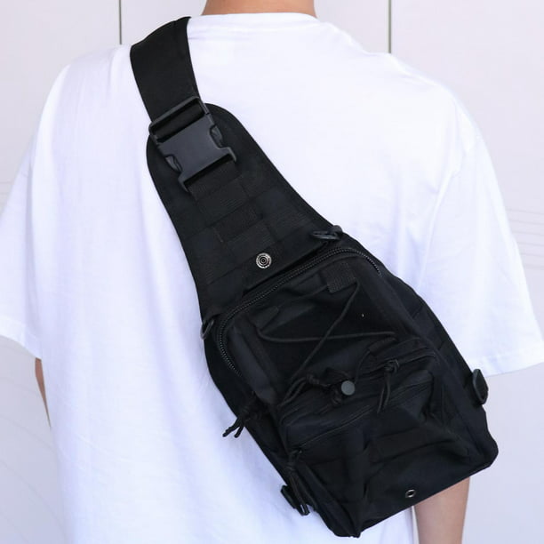 Mochila táctica para hombre, multifuncional, para la cintura, bolsa  deportiva de viaje, mochila para hombres (color negro, tamaño: 14 x 9 x 6