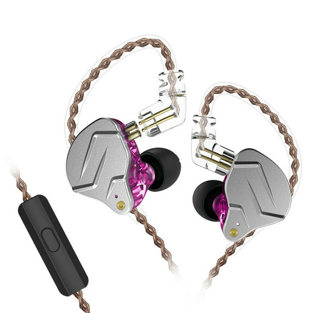 Auriculares KZ ZSN PRO con cable de 3,5mm, auriculares deportivos para  juegos, auriculares de Audio manos libres portátiles con cable largo para  Cables de audio/vídeo Púrpura con micrófono