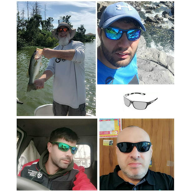  Gafas de sol polarizadas para hombre, ciclismo, conducir,  pesca, 100% protección UV, Normal : Deportes y Actividades al Aire Libre