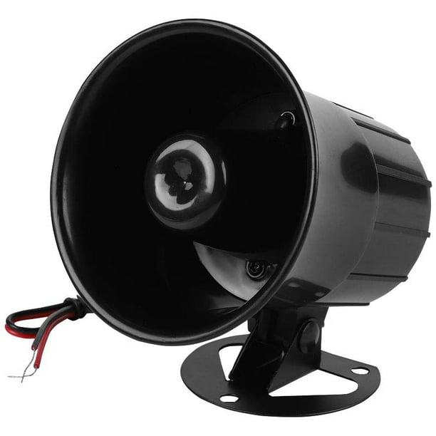QWORK Sirena eléctrica, sirena de alarma con cable de seguridad de 12 V CC  para sistema de alarma del hogar, seguridad y protección, 110 dB