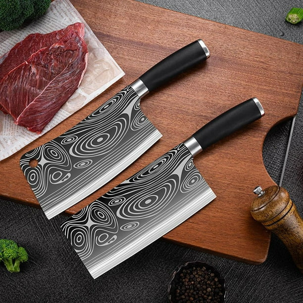 Juegos de bloques de cuchillos de material acero inoxidable con r de  Cuchillo Maquinilla de afeitar Cuchillo Picar carne DYNWAVEMX Cortador de  cocina