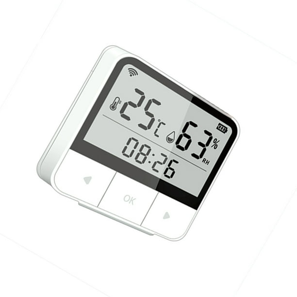 Moyic Termómetro WiFi Tuya, higrómetro Digital de habitación ajustable para  interiores, Sensor de temperatura, enlace inteligente, reloj Electrónica