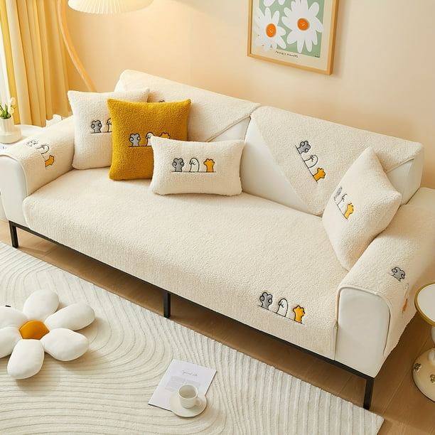Asiento de sofá plegable para bebé, cojín Protector de almohada de felpa,  muebles antideslizantes de algodón