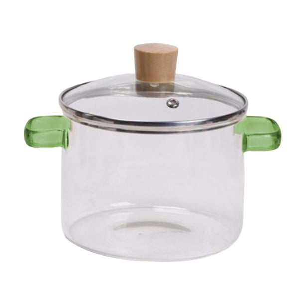 Olla de vidrio borosilicato con tapas de cristal y plástico 1 l, Simax