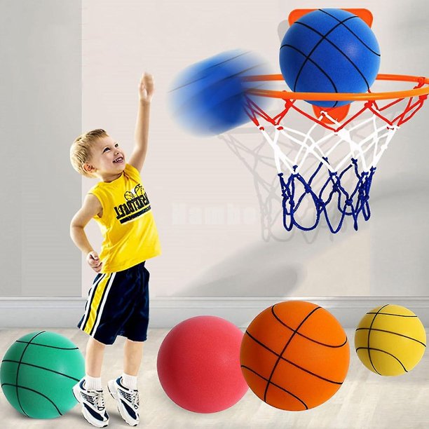 Pelota de entrenamiento interior de baloncesto silenciosa y duradera,  baloncesto de esponja elástica para niños, juguetes para niños, regalo de  cumpleaños para niños mayores de 3 años YONGSHENG 8390614918344