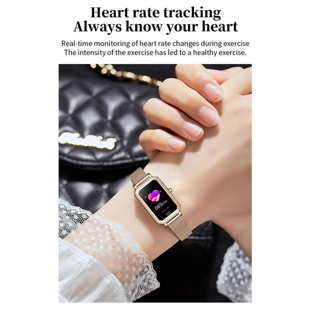 Reloj inteligente para mujer, rastreador de ejercicios, pulsera Bluetooth,  banda deportiva inteligente