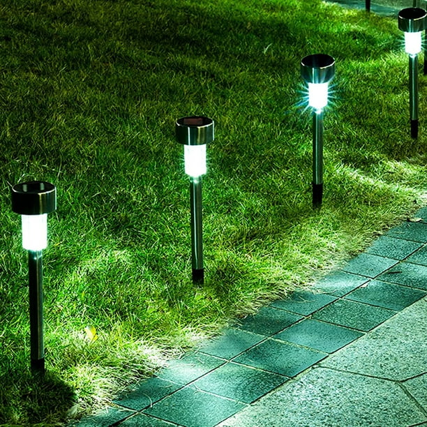Luces solares de camino, exterior, impermeables, paquete de 6, LED, luces  de estaca para jardín, paisaje, camino, patio, patio (luz cálida)