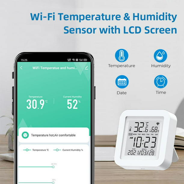 Termómetro WiFi higrómetro: sensor inteligente de humedad de