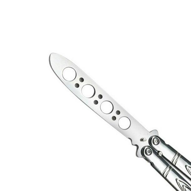 Nuevo cuchillo de acero inoxidable cuchillo de entrenamiento de mariposa  cuchillo de mariposa cuchillo de juego herramienta opacas sin borde.  herramienta al aire libre GENERICO