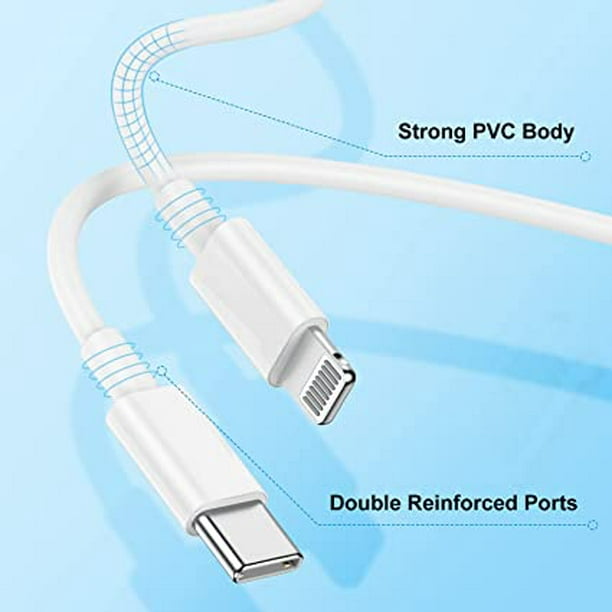 Cable USB C a Lightning 2M, Paquete de 2 Cables Cargador iPhone 2m