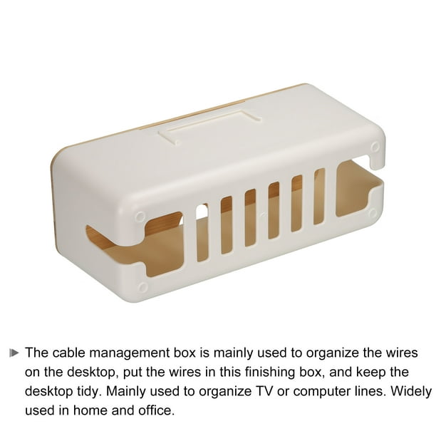 Caja organizadora de cables, caja organizadora de cables de 3 tamaños para  ocultar cables, tiras de alimentación de cables de televisores y