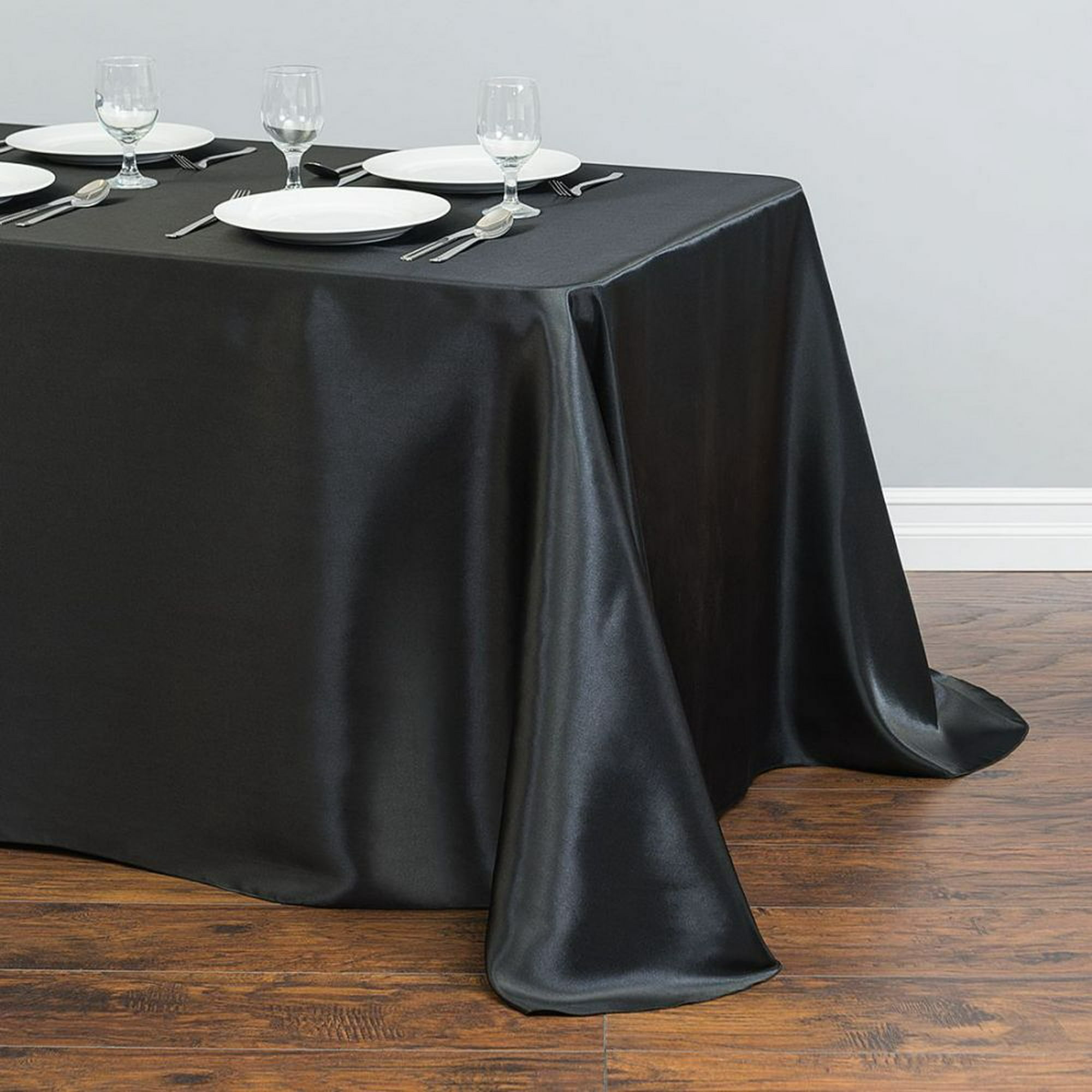 Mantel blanco de satén rectangular para la decoración de la Mesa de la  cena, cena, cena de año nuevo, mantel de Navidad qym unisex