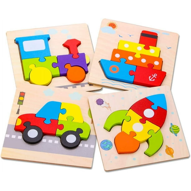 Juguetes Educativos Montessori para bebés de 1, 2 y 3 años, rompecabezas de  madera, juegos de