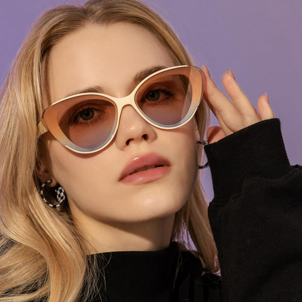 2 pares de gafas de sol estilo para mujer, estilo vintage de los años 70, protección a moda Beige jinwen anteojos ojo de gato | Bodega Aurrera en línea