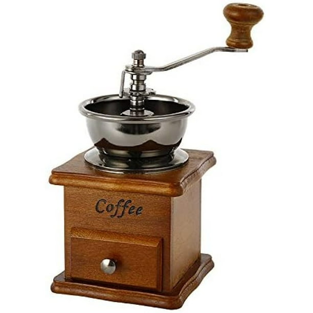 Molinillo de café manual, molinillo de café de madera vintage, molinillo de  café ajustable con manivela