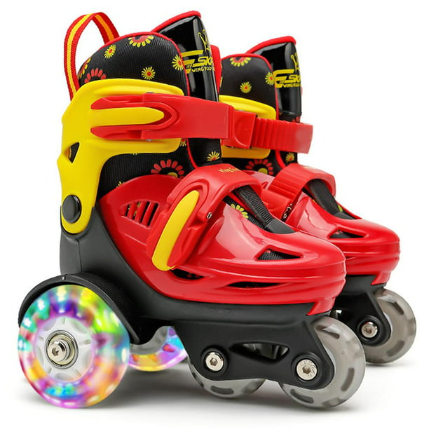 Patines Con 4 Ruedas Iluminadas Color Roller Skates Ajustables Para Niños  Niñas