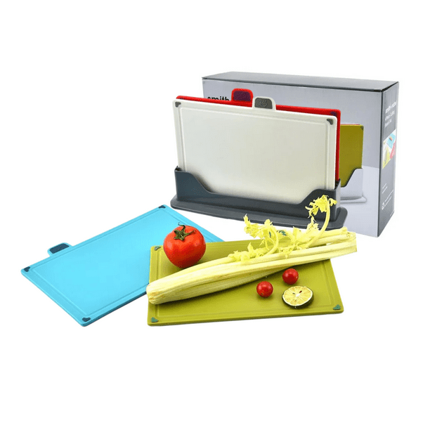 Juego de 4 tablas para picar con soporte y código de colores apta para el  lavavajillas ecomlab Kit tablas de picar