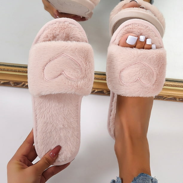 Zapatos de mujer pantuflas de algod n pantuflas antideslizantes de fondo suave de amor de felpa c lidas para el hogar Wmkox8yii hj789