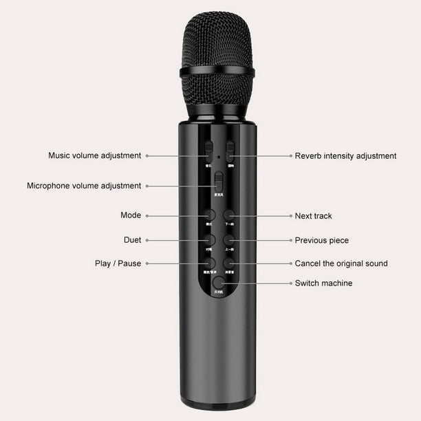 Micrófono De Karaoke Inalámbrico Bluetooth, Micrófono Portátil