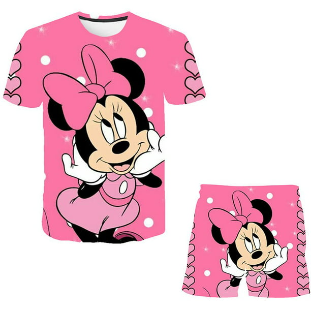 Camiseta de niña, manga corta roja de Minnie Mouse ©Disney