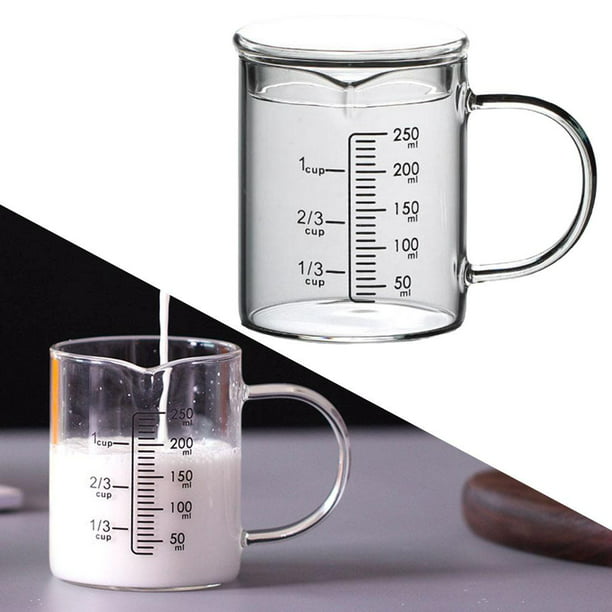 Pack de vasos medidores de cristal con tapa y asa, multifuncionales para  cocina perfecl Jarra de medición