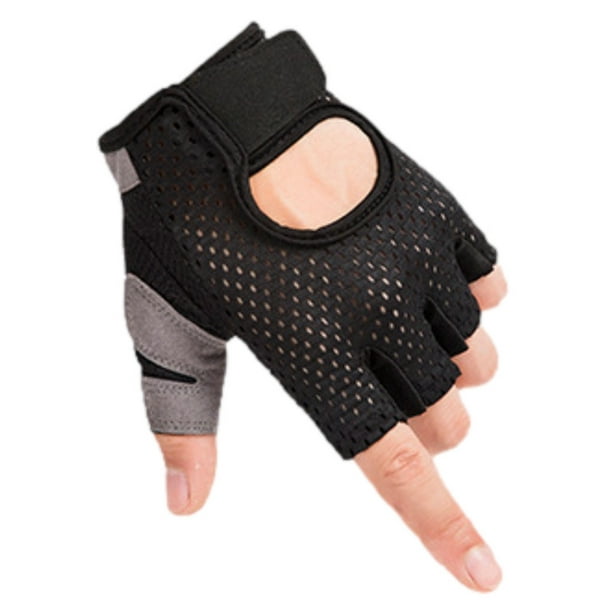 BESPORTBLE Guantes de gimnasio para hombres y mujeres, guantes de  levantamiento de pesas, guantes antideslizantes de silicona sin dedos  acolchados con