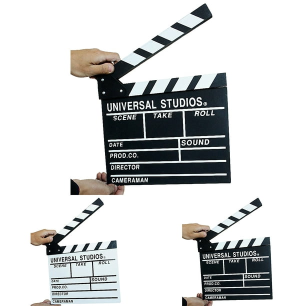Claqueta de madera para cine, director de video, película, acción, escena,  pizarra, claqueta, color blanco sidaley DZ54559-02