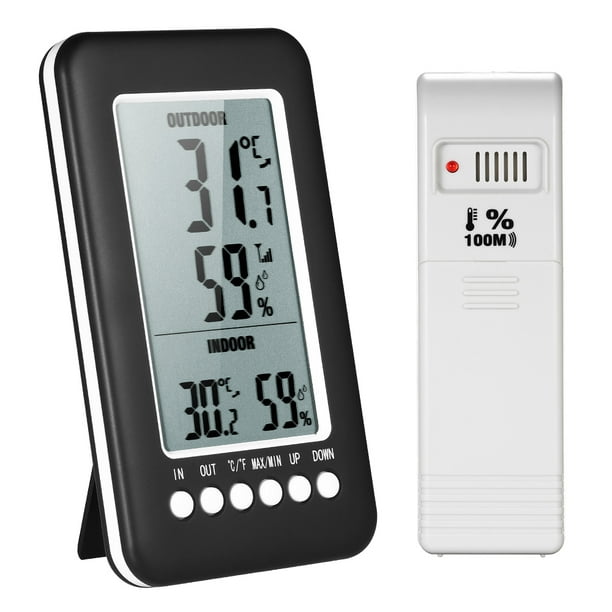 Termómetro digital para interior/exterior con sensor de humedad