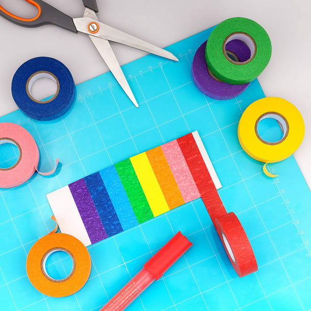Cinta adhesiva colorida, cinta decorativa de colores para manualidades y  manualidades, etiquetado o codificación, suministros de arte para niños, 10
