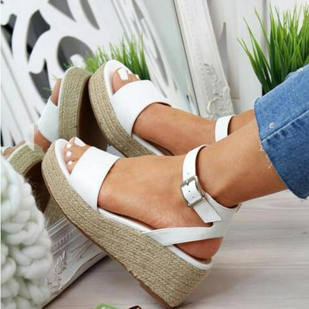 Zapatos planos de moda para sandalias de tacón de cuña hueca, zapatos de talla gra Wmkox8yii shjk3094 Walmart en línea