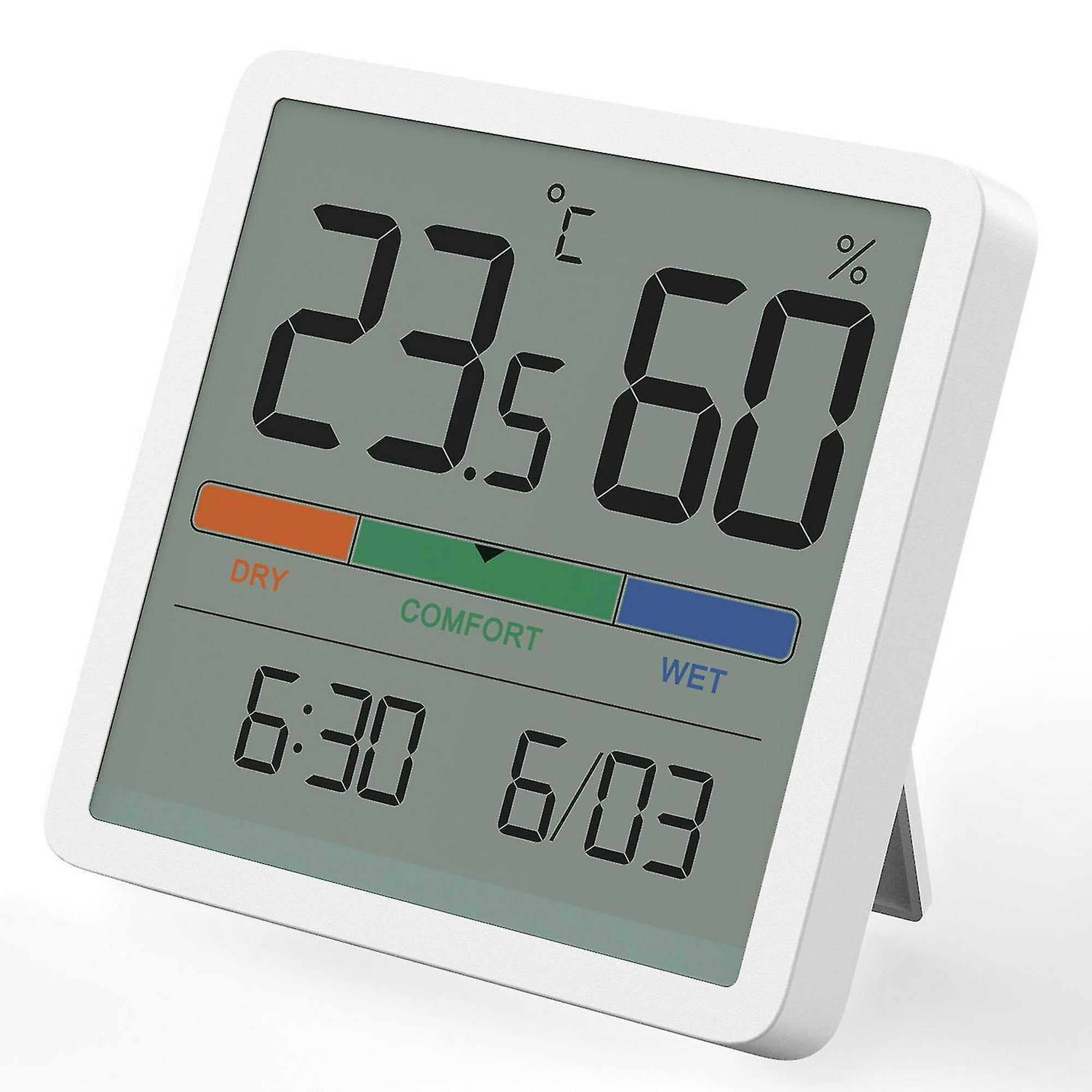 Reloj Pared 30 Cm Con Higrometro Y Termometro Frontal En Acero..