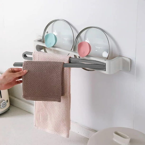 Toallero de acero inoxidable para baño, soporte para toallas de baño,  gabinete de cocina, organizador para colgar en la pared, barra de toallas