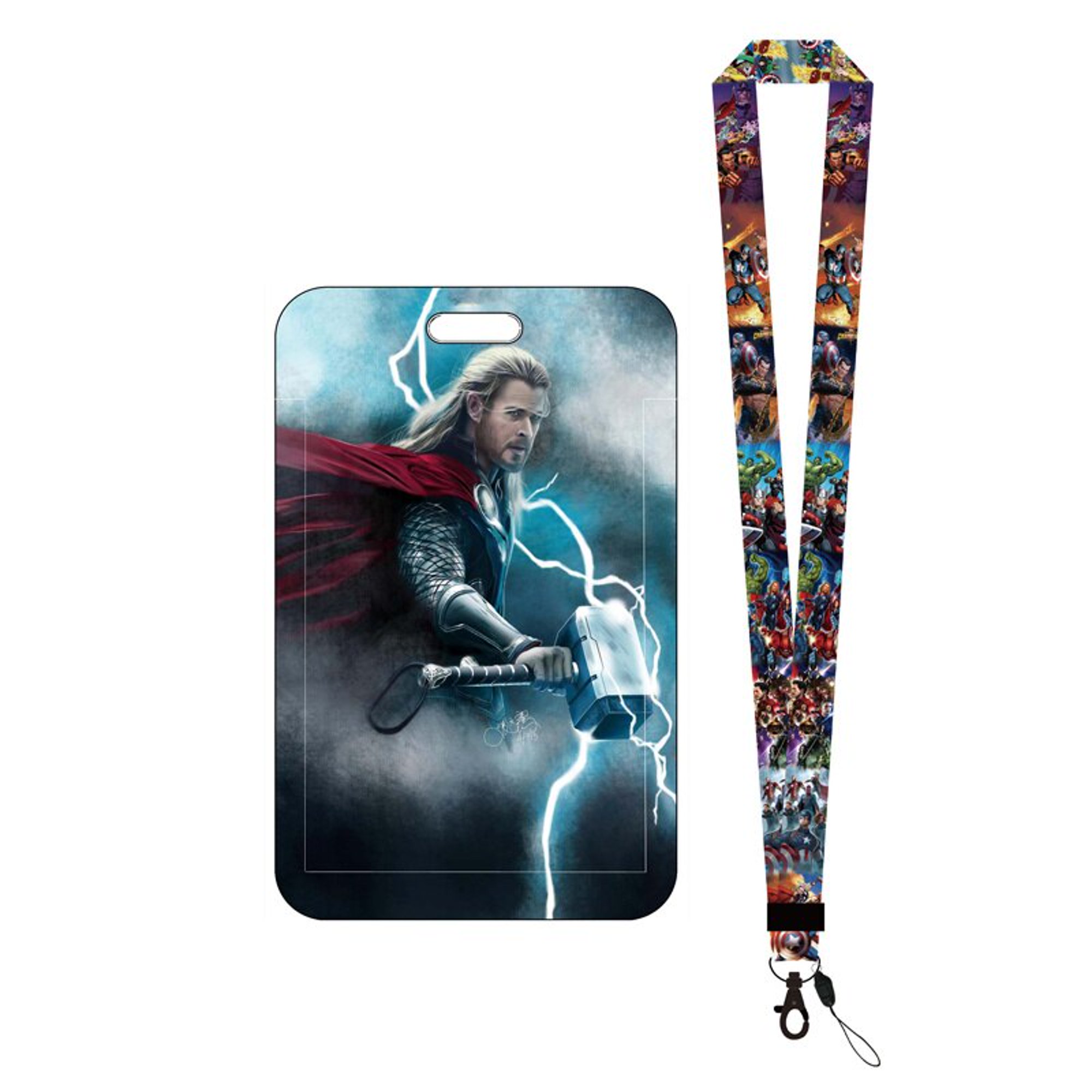 Disney Superheroes ID Slide Cover Card Holder Lanyard Men's