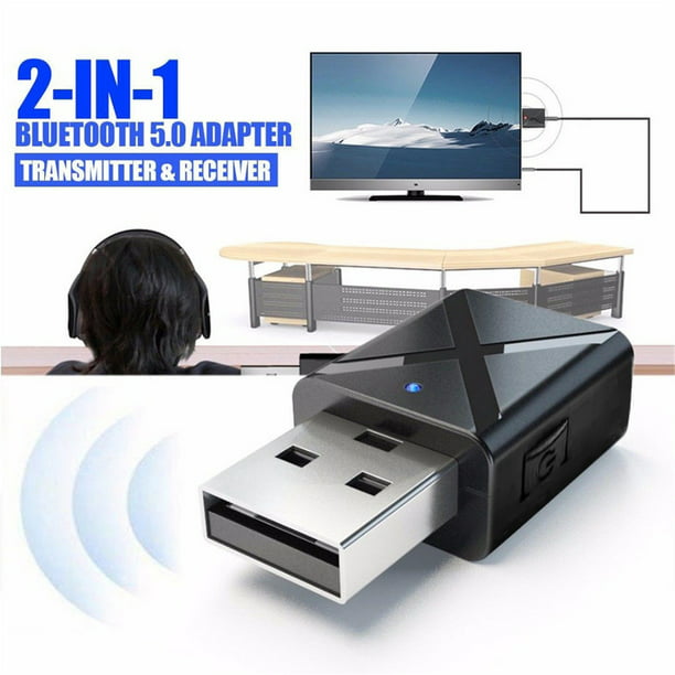  Transmisor Bluetooth para TV PC, (0.138 in, RCA, audio digital  USB de computadora) Adaptador de audio inalámbrico de doble enlace para  auriculares, baja latencia, fuente de alimentación USB : Electrónica